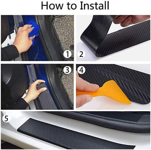 7cm×5m Carbon Fiber Wrap Black Automotive Vinyl Wrap for Cars Carbon Fiber Tape Car Door Edge Guards Overlay Vehicle Exterior Accessories in Kuwait