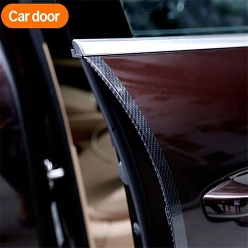 7cm×5m Carbon Fiber Wrap Black Automotive Vinyl Wrap for Cars Carbon Fiber Tape Car Door Edge Guards Overlay Vehicle Exterior Accessories in Kuwait