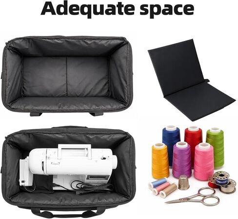 Sewing Machine Carrying Case with Removable Padding Pad, Portable Sewing Machine Bag with Shoulder Strap for Most Standard Size Singer,Brother,Janome and Sewing Accessories, Grey in Saudi Arabia