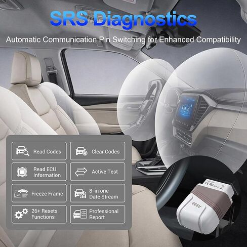 OBD2 Scanner Bluetooth, Engine AT ABS SRS Diagnostic Tool for iOS Android, Private Protocol Automotive Diagnostic Tool, Car Code Analysis Repair Advice with Free App in Saudi Arabia