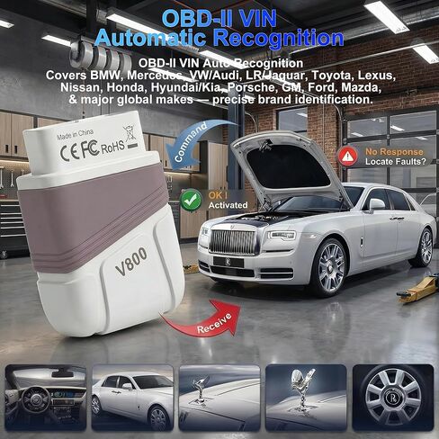 OBD2 Scanner Bluetooth, Engine AT ABS SRS Diagnostic Tool for iOS Android, Private Protocol Automotive Diagnostic Tool, Car Code Analysis Repair Advice with Free App in Saudi Arabia
