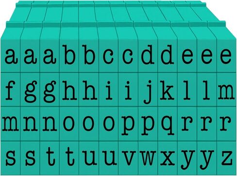 PEGZ® V2 Alphabet Stamps Clickable - Connectable American Typewriter Font (48 Lowercase, 2 Blanks, 50 pc Medium Size) in Saudi Arabia