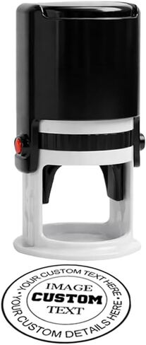 Custom Round Self-Inking Stamp – Personalized Circular Rubber Stamp for Business, Office Mail, Logo and Craft Use (Medium) in Saudi Arabia