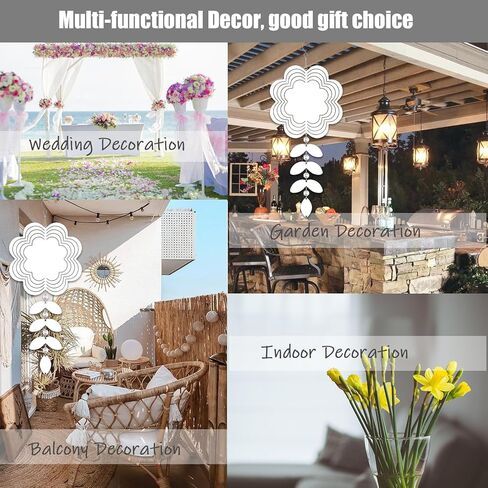4Pack 8inch Sublimation Wind Spinner Blanks 3D Aluminum Metal Wind Sculpture Kinetic Spinners for Yard and Garden Indoor Art Ornaments Hanging Decoration (Leaf Branch Flower) in Saudi Arabia