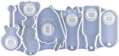 Epoxy Resin Mold Beer Opener Corkscrew Bottle Opener Silicone Mould Crafts Jewelry Keychain Making Tool Bottle Opener Epoxy Resin Mold (B) in Kuwait