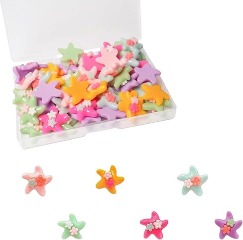 60 PCS Starfish Starfish Decor for Crafts Resin Flatback Embellishments DIY Accessories for Jewelry Making Scrapbooking Phone Case Decorations in Saudi Arabia