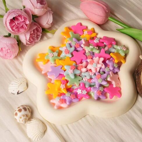 60 PCS Starfish Starfish Decor for Crafts Resin Flatback Embellishments DIY Accessories for Jewelry Making Scrapbooking Phone Case Decorations in Saudi Arabia