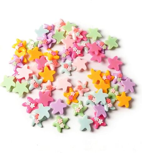 60 PCS Starfish Starfish Decor for Crafts Resin Flatback Embellishments DIY Accessories for Jewelry Making Scrapbooking Phone Case Decorations in Saudi Arabia