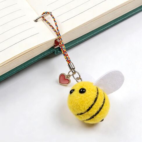 Wieyusax 100PCS Mini Wool Felt Bees, Cute Plush Bee Pom Poms, 0.7x0.62 Inch Fluffy Bee Decor for DIY Craft Clothing Hats Bags Party Costume & Easter Accessories Supplies Gifts in Saudi Arabia
