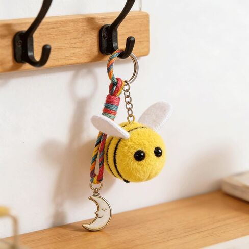 Wieyusax 100PCS Mini Wool Felt Bees, Cute Plush Bee Pom Poms, 0.7x0.62 Inch Fluffy Bee Decor for DIY Craft Clothing Hats Bags Party Costume & Easter Accessories Supplies Gifts in Saudi Arabia