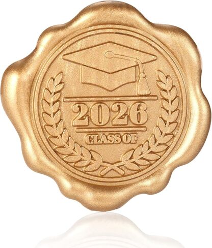 50pcs Graduation Wax Seal Stickers, Gold 3D Embossed Self-Adhesive 2026 Graduation Cap Envelope Stamp Seal Sealer for DIY Greeting Cards Invitation Cards Diplomas Decor in Kuwait