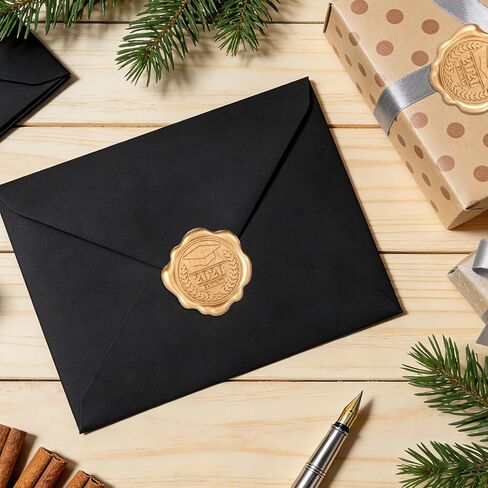 50pcs Graduation Wax Seal Stickers, Gold 3D Embossed Self-Adhesive 2026 Graduation Cap Envelope Stamp Seal Sealer for DIY Greeting Cards Invitation Cards Diplomas Decor in Kuwait