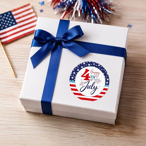 Alynta 4th of July Stickers 2 Inch Happy 4th of July Stickers 60Pcs Large Round Self-Adhesive American Flag Sticker Patriotic Sticker for Envelope Seals Cards Gift Wrapping (Independence Day) in Saudi Arabia
