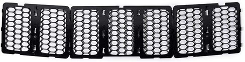 7pcs Black Mesh Grille Chrome Moulding Trim Grille Grill Cover Trim Insert Kit Compatible with 2014 2015 2016 2017 2018 Jeep Cherokee 4-Door in Saudi Arabia