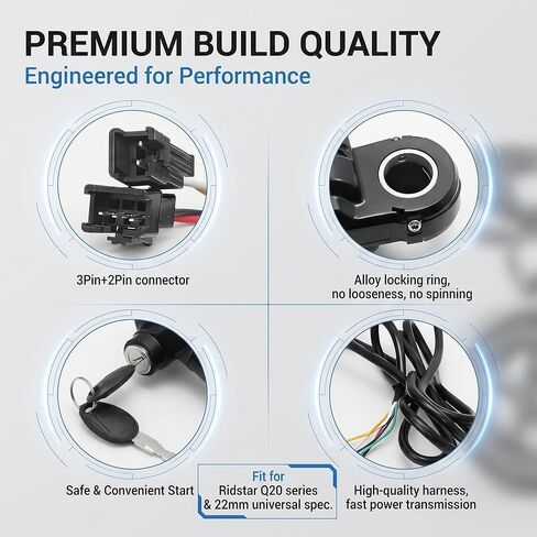 Full Throttle for Ridstar Q20 - PSLER 22MM Full Twist Throttle E Bike, Universal Throttle Grip for Electric Bike & Scooter in Kuwait