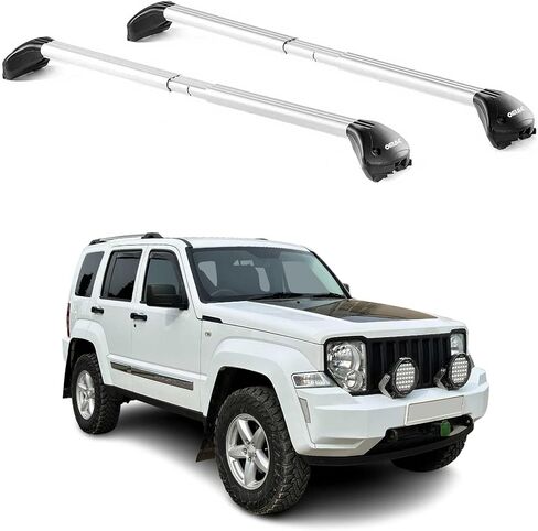 OMAC Aluminium Roof Rack Cross Bars TÜV Certified for Jeep Grand Cherokee 1999-2004 – for Standard Roof Rails – T-Slot – Max Load 198 lb / 90 kg – 2 Locks Black in Kuwait