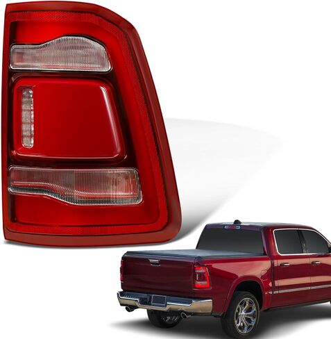 LED Tail Lights Compatible with 2019-2024 Dodge RAM 1500 Black with Blind Spot Rear Lights Assemblies Replace 68262533AH (Black w/Blind Spot Left Driver Side) in Saudi Arabia