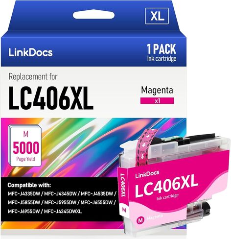 استبدال خراطيش الحبر المتوافقة مع اللون الأرجواني LC406XL لطابعة Brother LC406 LC406XL M للاستخدام مع طابعة Brother MFC-J4535DW MFC-J4345DW MFC-J4335DW MFC-J5855DW MFC-J5955DW MFC-J6555DW in Kuwait