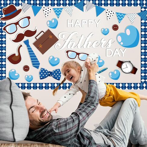 زينة لوحة إعلانات عيد الأب السعيد، قطع ورقية لعيد الأب السعيد للمدرسة والمكتب والفصول الدراسية وديكور جدار الباب ومستلزمات خلفية الحفلات in Saudi Arabia