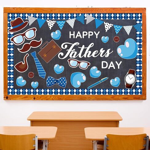 زينة لوحة إعلانات عيد الأب السعيد، قطع ورقية لعيد الأب السعيد للمدرسة والمكتب والفصول الدراسية وديكور جدار الباب ومستلزمات خلفية الحفلات in Saudi Arabia