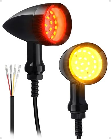 Amazicha Motorcycle Turn Signals 24 LEDs, Rear Turn Signals LED, Red Yellow Beam SMD Blinker Lights with 8mm Mounting Holes Fit for Harley Dyna Yamaha Honda Suzuki Kawasaki in Kuwait