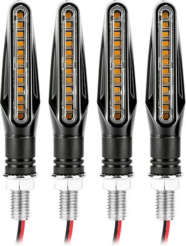4 قطع إشارات الانعطاف للدراجات النارية، ضوء إشارة الانعطاف للدراجات النارية 12 LED فائق السطوع مع وضع التدفق المتسلسل، مؤشر وامض LED أمامي وخلفي 12 فولت للدراجة النارية والدراجة الترابية in Saudi Arabia