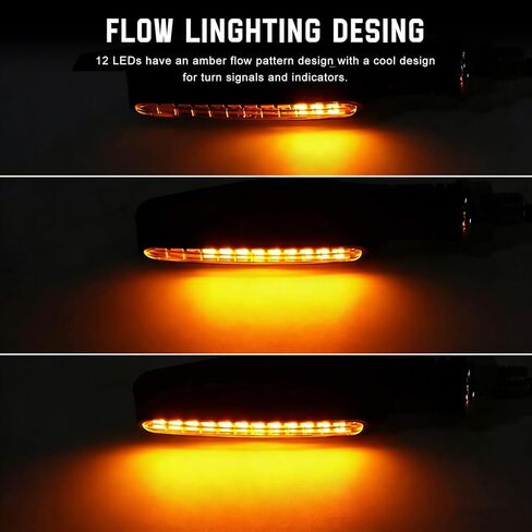 4 قطع إشارات الانعطاف للدراجات النارية، ضوء إشارة الانعطاف للدراجات النارية 12 LED فائق السطوع مع وضع التدفق المتسلسل، مؤشر وامض LED أمامي وخلفي 12 فولت للدراجة النارية والدراجة الترابية in Saudi Arabia