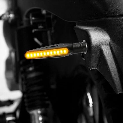 4 قطع إشارات الانعطاف للدراجات النارية، ضوء إشارة الانعطاف للدراجات النارية 12 LED فائق السطوع مع وضع التدفق المتسلسل، مؤشر وامض LED أمامي وخلفي 12 فولت للدراجة النارية والدراجة الترابية in Saudi Arabia