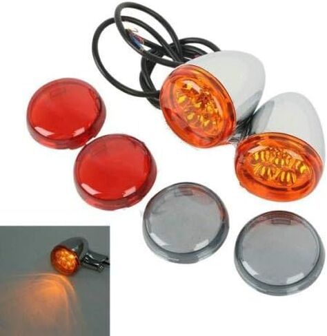 TCT-MOTORPARTS Rear Amber Turn Signals Lights Chrome Bracket Fit for Harley Sportster XL883 XL1200 Super Low XL883L1992-2019 Custom XL883C XLH883 in Kuwait