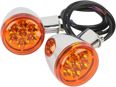 TCT-MOTORPARTS Rear Amber Turn Signals Lights Chrome Bracket Fit for Harley Sportster XL883 XL1200 Super Low XL883L1992-2019 Custom XL883C XLH883 in Kuwait