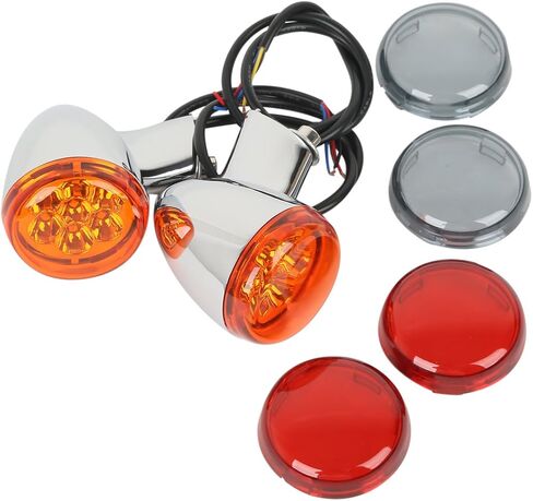 TCT-MOTORPARTS Rear Amber Turn Signals Lights Chrome Bracket Fit for Harley Sportster XL883 XL1200 Super Low XL883L1992-2019 Custom XL883C XLH883 in Kuwait