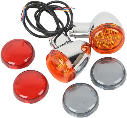 TCT-MOTORPARTS Rear Amber Turn Signals Lights Chrome Bracket Fit for Harley Sportster XL883 XL1200 Super Low XL883L1992-2019 Custom XL883C XLH883 in Kuwait