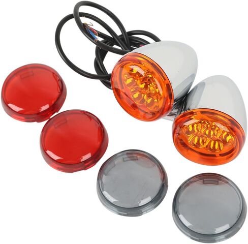 TCT-MOTORPARTS Rear Amber Turn Signals Lights Chrome Bracket Fit for Harley Sportster XL883 XL1200 Super Low XL883L1992-2019 Custom XL883C XLH883 in Kuwait