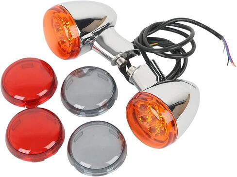 TCT-MOTORPARTS Rear Amber Turn Signals Lights Chrome Bracket Fit for Harley Sportster XL883 XL1200 Super Low XL883L1992-2019 Custom XL883C XLH883 in Kuwait
