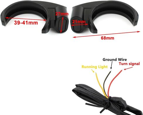 Three T FSFY Motorcycle Front Turn Signal LED Amber Light 39-41mm Fork Mounted Clamp For Harley Dyna Sportster Bobber Aluminium Chrome in Kuwait