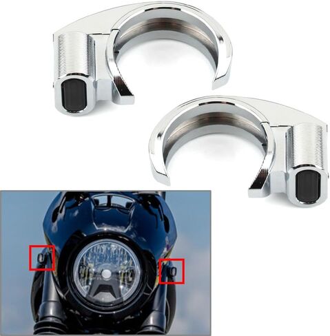 Three T FSFY Motorcycle Front Turn Signal LED Amber Light 39-41mm Fork Mounted Clamp For Harley Dyna Sportster Bobber Aluminium Chrome in Kuwait