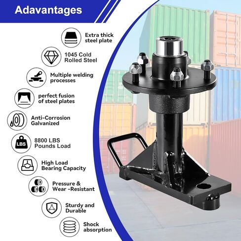 2 Pack Shipping Container Wheels 5-Lug Wheels Kit Shipping Container Accessories Hold 8800Lbs Heavy-Duty Shipping Container Axles with Heavy Duty Ratchet Tie Down-Moves 20ft - 40ft, Shipping Container in Kuwait
