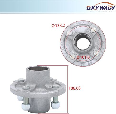GXYWADY 4 على 4 بوصة استبدال محور المقطورة المجلفن لـ 2000 رطل 1 بوصة أو 1-1/16 بوصة المغزل مع مجموعة محمل المقطورة (6 قطع/مجموعة) in Kuwait