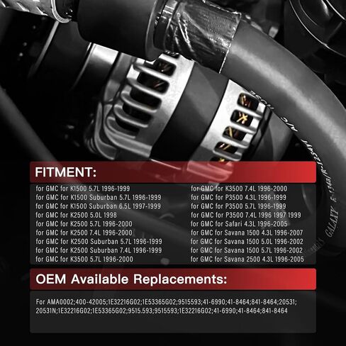 Heavy Duty Alternator Compatible with Thermo King APU TriPac TK270 / Yanmar 2TNV70 Engine - Replaces AMA0002 400-42005 1E32216G02-65 Amp 12V CCW External Fan (No Pulley) in Kuwait