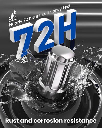GAsupply 3/8"-24 ATV Lug Nuts Chrome, Closed End Acorn Spline Lug Nut Set 1.38" 35mm Tall Conical/Cone Seat, 16pcs+1 Spline Lock Key in Saudi Arabia