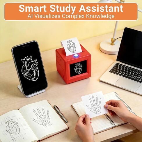AI Mini Printer with Preview Screen, Voice-Activated Portable Thermal Sticker Printer, Inkless Pocket Printer for Study Notes, Journaling & DIY, Bluetooth Compatible with iOS/Android in Saudi Arabia