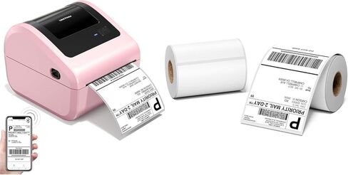 D450BT Shipping Label Printer&500Pcs 4x6 Thermal Shipping Label, Shipping Address Labels (2 Rolls of 250 4x6 Roll Labels) - Compatible with Nelko, JADENS, beeprt, ASprink, Rollo, Zebra, Omezizy and Ot in Saudi Arabia