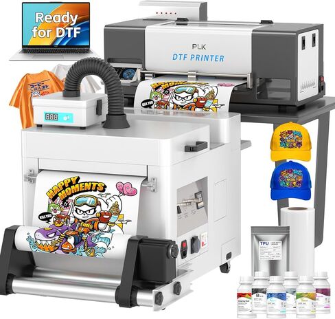 PLK DTF Printer A3,Upgraded XP600 DTF Printer, Double-Speed,Auto-Clean,Dual White Ink System,Low Ink Alert,Apparel Printing in Saudi Arabia