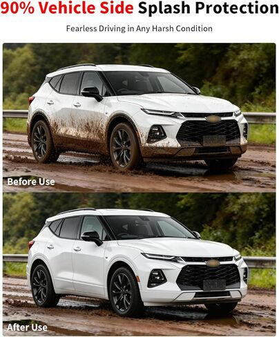 No Drill Mud Flaps for 2019-2024 Chevrolet Chevy Blazer SUV, Heavy Duty Front & Rear All Weather Splash Guards Set for L/1LT/2LT/3LT/RS/Premier Models, OEM Style Textured Black Mud Guards in Saudi Arabia