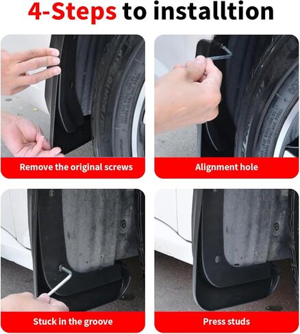 No Drill Mud Flaps for 2019-2024 Chevrolet Chevy Blazer SUV, Heavy Duty Front & Rear All Weather Splash Guards Set for L/1LT/2LT/3LT/RS/Premier Models, OEM Style Textured Black Mud Guards in Saudi Arabia