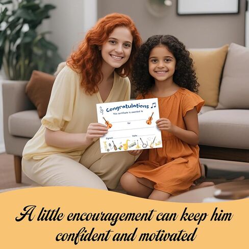 Music Congratulations Certificate, 25 Pcs Music Award Certificates, Musical Excellence Awards of Completion Gifts for Students, School Graduation Gifts Decorations Supplies -A16 in Saudi Arabia