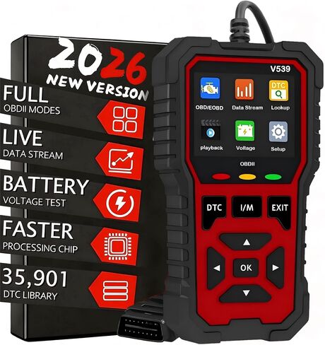 Upgraded Version of V519, V539 OBD2 Scanner, USB Powered Car Fault Code Reader, Engine Diagnosis Tool for OBD II Protocol Vehicles Since 1996, I/M Readiness, Battery Voltage Test in Saudi Arabia