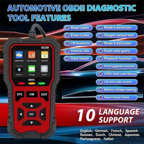 Upgraded Version of V519, V539 OBD2 Scanner, USB Powered Car Fault Code Reader, Engine Diagnosis Tool for OBD II Protocol Vehicles Since 1996, I/M Readiness, Battery Voltage Test in Saudi Arabia