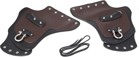 Motorcycle Universal Heat Saddle Shield Deflectors PU Leather Compatible with Touring Softail Dyna Sportster XL (Color : Brown) in Saudi Arabia