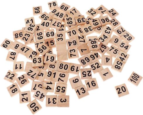 100pcs 1-100 Wooden Number Tiles Number Cube Blocks for Wedding Party Decoration in Kuwait